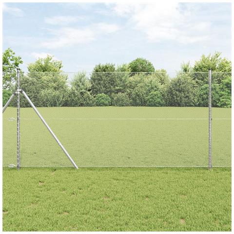 Recinzione Esagonale  1.2x10 m Acciaio Zincato, Pali di Recinzione  7 pcs Ø32 mm 170 cm Acciaio Zincato - Foto 2