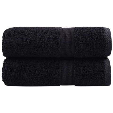 Asciugamani Premium SOLUND 2 pz Nero 30x30 cm 600 g/m² - Foto 1