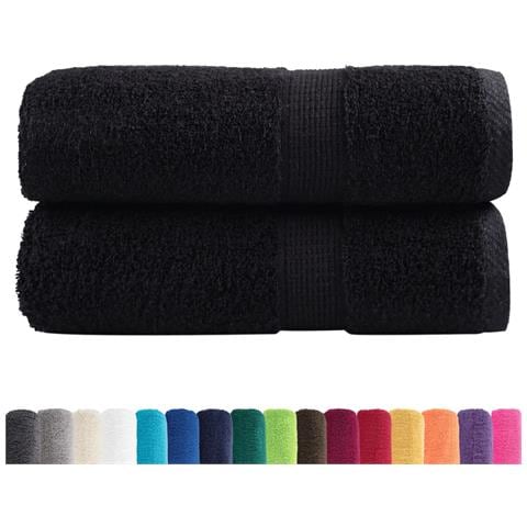 Asciugamani Premium SOLUND 2 pz Nero 30x30 cm 600 g/m² - Foto 2