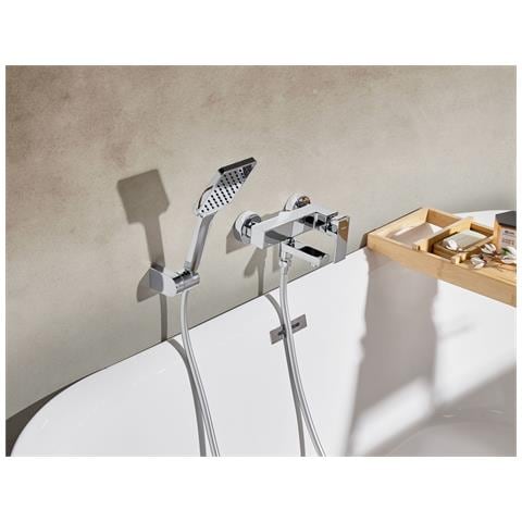 Rubinetto Miscelatore Da Parete Per Vasca E Doccia Balneario Argento - Foto 1