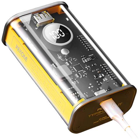 Powerbank 10000mah Usb-c / Lightning Pd 20w Serie Vanguard Ricarica Rapida, Nero / Giallo - Foto 4