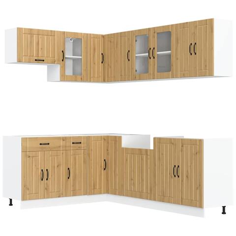 Set Mobili da Cucina 11 pz Lucca Rovere Artigianale Truciolato - Foto 1