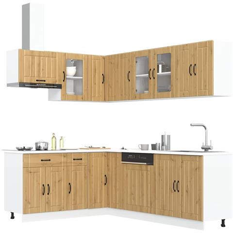 Set Mobili da Cucina 11 pz Lucca Rovere Artigianale Truciolato - Foto 2