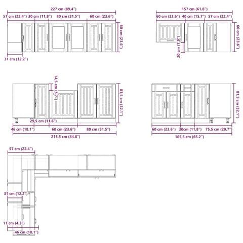 Set Mobili da Cucina 11 pz Lucca Rovere Artigianale Truciolato - Foto 9