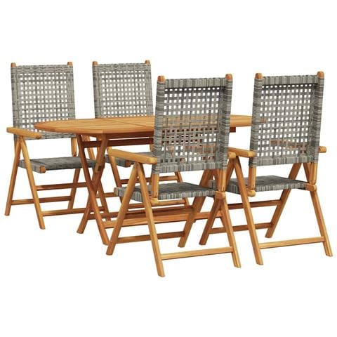 Set da Pranzo per Giardino 5 pcs Grigio - Foto 1