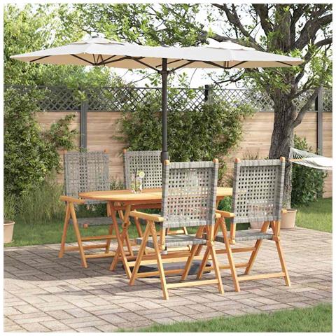 Set da Pranzo per Giardino 5 pcs Grigio - Foto 2