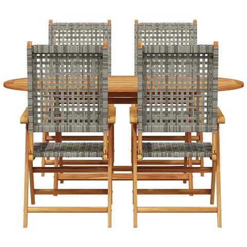 Set da Pranzo per Giardino 5 pcs Grigio - Foto 8