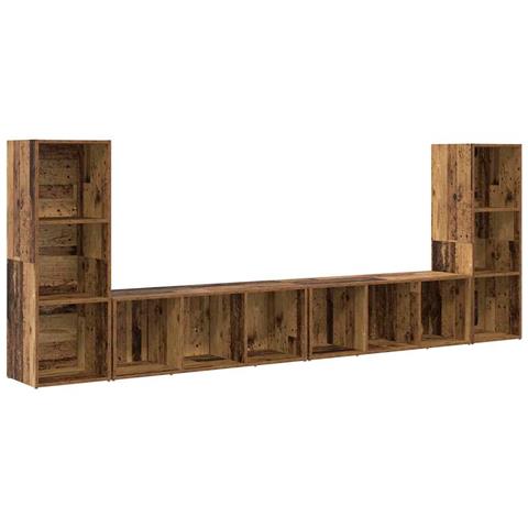 Set mobile TV 4 pz Legno vecchio Legno ingegnerizzato - Foto 1
