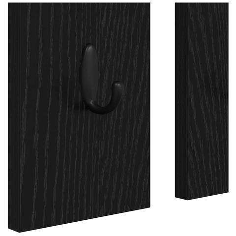 Appendiabiti a muro con lo scaffale Rovere nero 84 x 10 x 80 cm - Foto 9