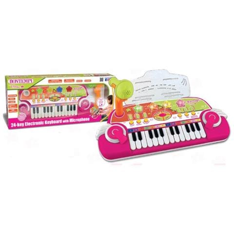 Tastiera Elettronica 24 Tasti Con Microfono Rosa - Foto 1