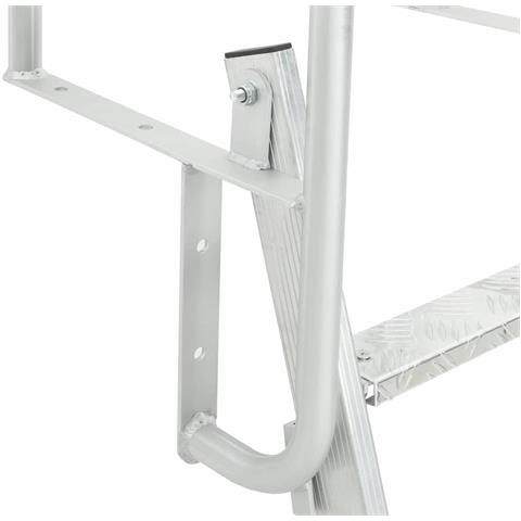 Scala da molo 4 gradini Argento 58 x 77 x 166 cm Alluminio - Foto 4