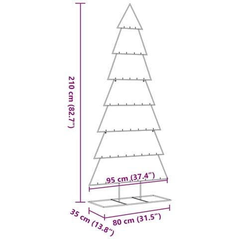 Albero di Natale Decorativo in Metallo Nero 210 cm - Foto 7