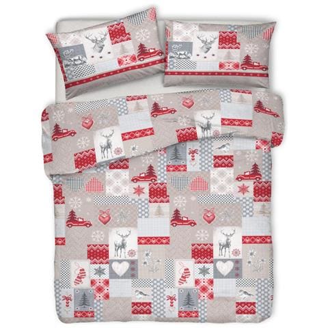 Copripiumino Sacco Piumone Pensieri Delicati Cotone Dis.alpi Singolo Rosso - Foto 1