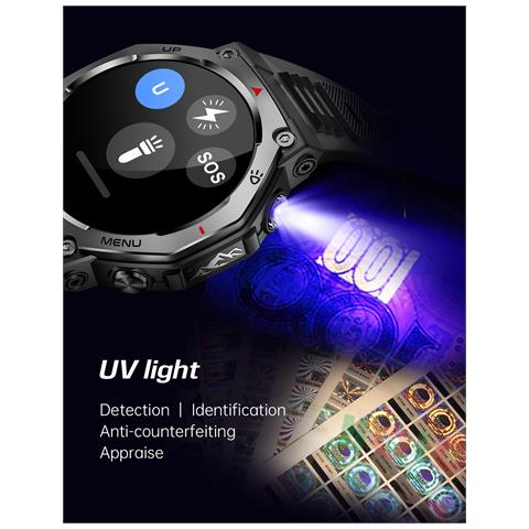 Smartwatch Multifunzione Con Schermo Amoled, Monitoraggio Fitness E Chiamate Bluetooth, Compatibile Con Huawei, Samsung, Apple, Garmin Black - Foto 6