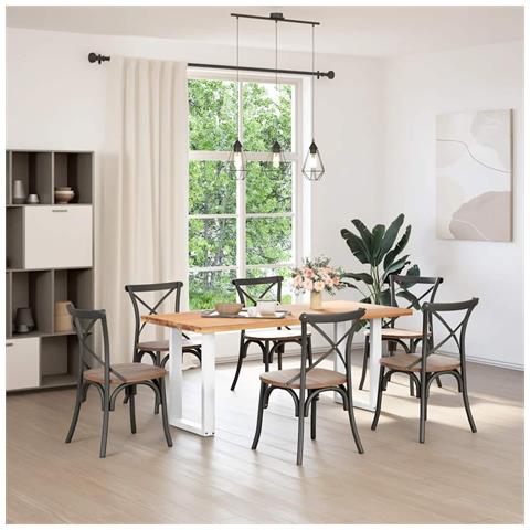 Gambe per tavolo da pranzo a forma di U 2 pz bianche 50x(72-73) cm in acciaio - Foto 2