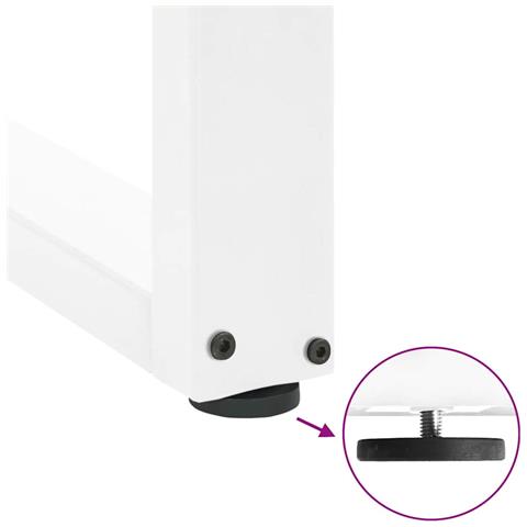 Gambe per tavolo da pranzo a forma di U 2 pz bianche 50x(72-73) cm in acciaio - Foto 9