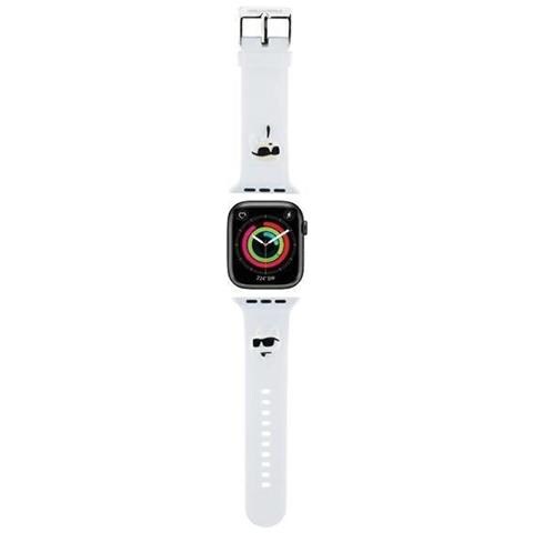 Cinturino 3d In Gomma Karl&choupette Heads, Per Apple Watch 42/44/45/49 Mm - Bianco - Foto 4