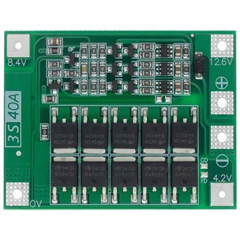Modulo Di Carica Li-ion 3s 40a - Protezione Batteria | 12,6v, 40a Scarico, 20a Carica | Compatto 60x41x3,4mm, Compatibile Con Celle 3,7v - Foto 1