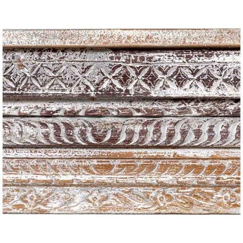 Mobile Da Ingresso In Legno Intagliato Con Finitura Marrone Invecchiato Fatto A Mano 160x39x86 - Foto 8