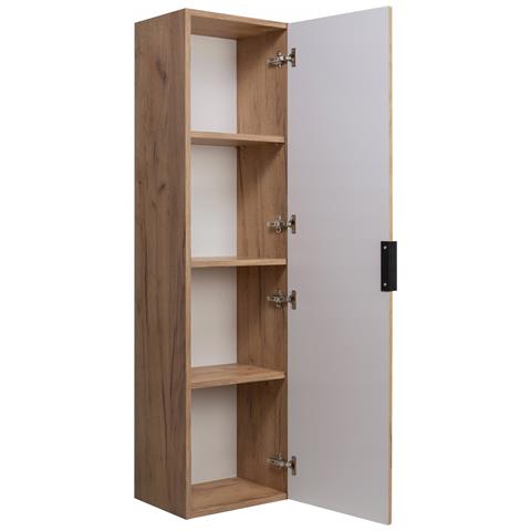 | Set di mobili da bagno - Marron Mat - Chêne Craft | 80/57/46 cm & 35/136/27 cm | Mobile sottolavabo, mobile da bagno, armadio alto, mobile da bagno - Foto 2