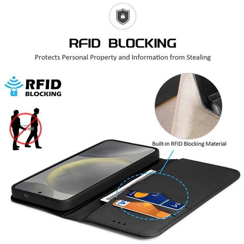Cover Cartera per Galaxy S25 - Pelle /PU, Nero - Foto 4