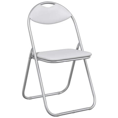 Sedia pieghevole 8 pcs Bianco e Grigio 48 x 43,5 x 81 cm - Foto 1