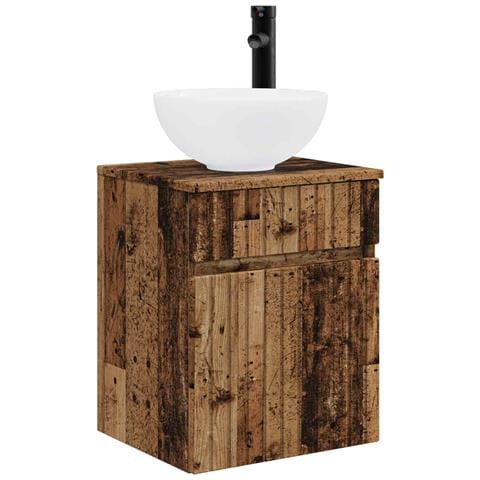 Mobile lavabo da parete Legno antico 39 x 35 x 63 cm - Foto 1