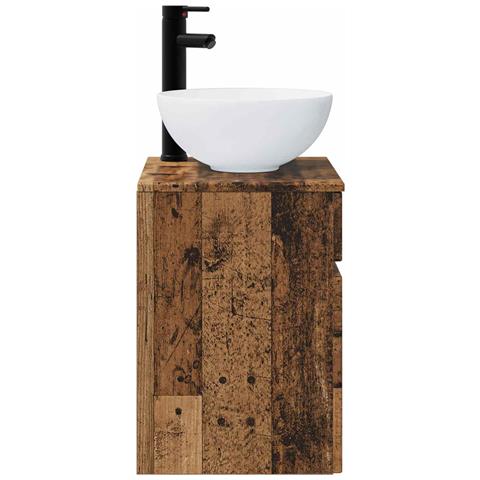 Mobile lavabo da parete Legno antico 39 x 35 x 63 cm - Foto 2