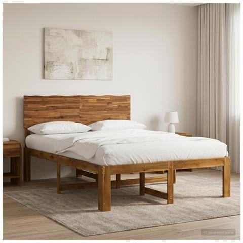 Letto matrimoniale con testiera ROSTOCK Naturale 120 x 190 cm - Foto 2
