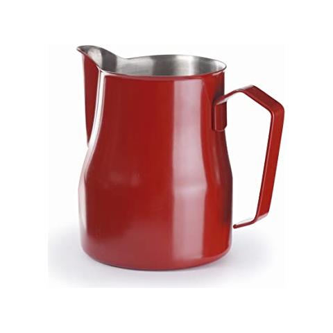 Lattiera in acciaio inox per baristi, rossa - Foto 1