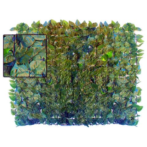 Siepe sintetica copertura giardino finte foglie di lauro 1x20 mt - Foto 1