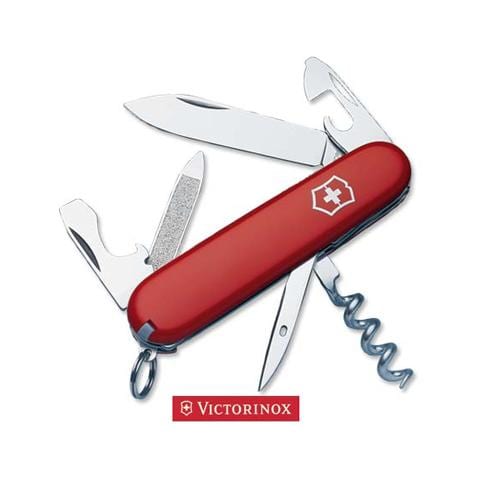 SPORTSMAN Multiuso da 85 mm con guance rosse Cellidor con croce e anello portachiavi - Foto 1