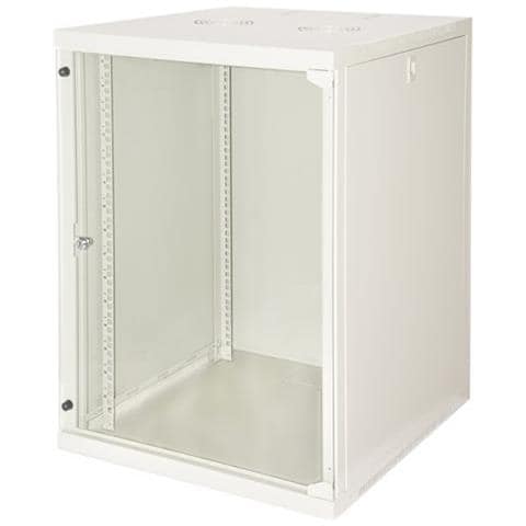 ARMADIO RACK 19" 15 UNITA' DA MURO (A) 750X (L) 540 X PROFONDITA' 600 MM. COLORE GRIGIO CHIARO PORTA VETRO - Foto 2