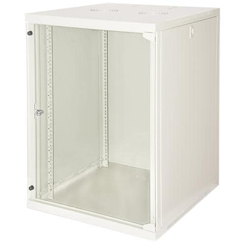 ARMADIO RACK 19" 15 UNITA' DA MURO (A) 750X (L) 540 X PROFONDITA' 600 MM. COLORE GRIGIO CHIARO PORTA VETRO - Foto 1