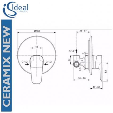 Ceramix New A6548aa Miscelatore Incasso Per Doccia - Foto 2