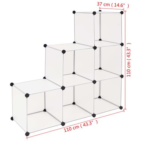 Armadio Salvaspazio A Cubo Con 6 Scomparti Bianco - Foto 2