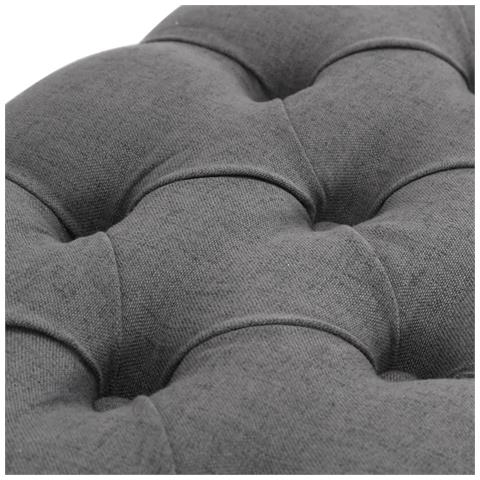 Panca In Legno Massello E Lino 110x38x48 Cm Grigio Chiaro - Foto 2