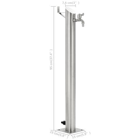 Fontanella A Colonna In Acciaio Inossidabile Rotonda 95 Cm - Foto 8