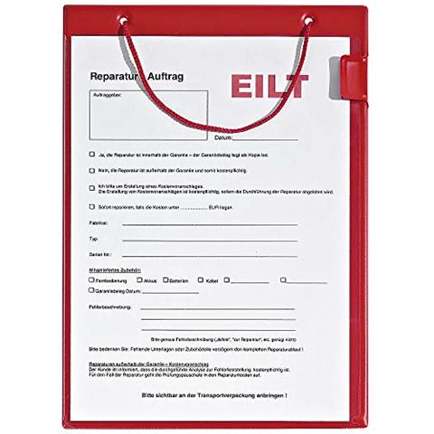 10x Auftragstasche Din A4 Con Klarsichttasche - Rosso - Foto 2