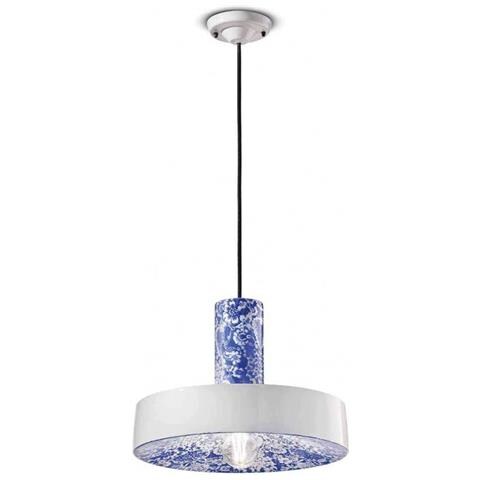 Lampada A Sospensione Decò C2502-mib Colore Blu Ming - Foto 1