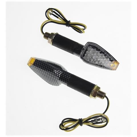 Coppia Frecce Moto Led Indicatori Direzione Sport Universali Naked Carbonio - Foto 1