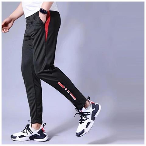 SLOWMOOSE - Pantaloni Da Corsa Da Uomo Pantaloni Da Calcio Atletici Con  Tasca Con Zip, Pantaloni Sportivi Larghi Da Allenamento [1807 Nero Rosso /  4xl (185-190 Cm) ] - ePRICE