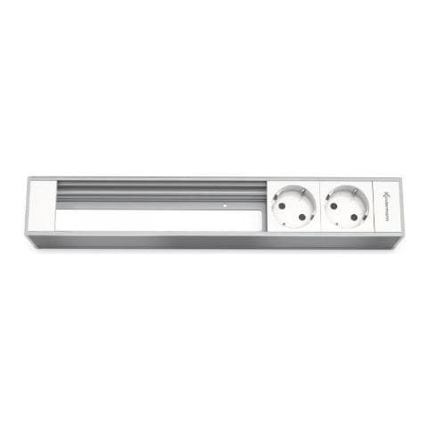 Cableport Module Panel For 6 Plates - Steckdosengehuse - Oberflchenbndig Montierbar - Spannungsversorgung X 2 - Eloxiertes Aluminium (7449000302) - Foto 1