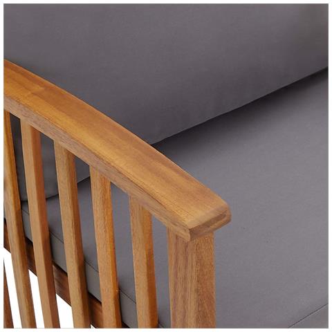 Set Divani Da Giardino 3 Pz Con Cuscini In Massello Di Acacia - Foto 2