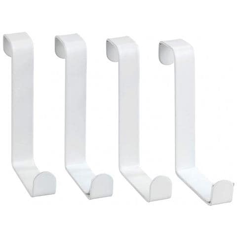 Ganci Appendiabiti 7,6 X 6 Cm Acciaio Bianco 4 Pezzi - Foto 1