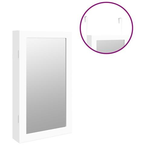 Armadio Portagioie A Specchio Con Luci Led A Parete Bianco - Foto 11