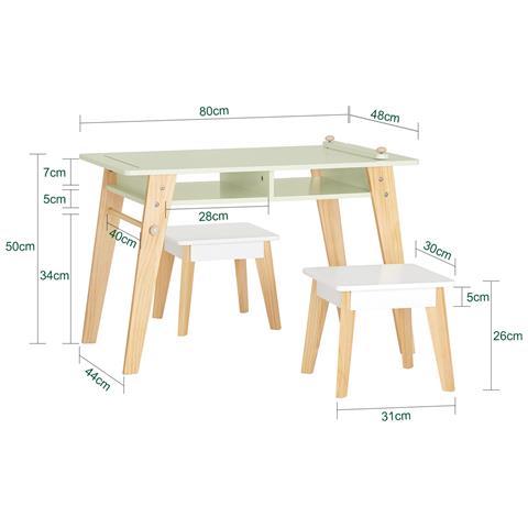 Tavolo Con 2 Sgabelli Per Bambini 80x48x50cm Kmb92-gr - Foto 2
