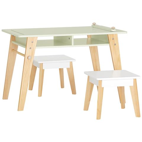 Tavolo Con 2 Sgabelli Per Bambini 80x48x50cm Kmb92-gr - Foto 1