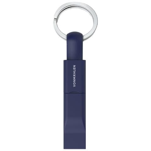 Cavo Portachiavi Lightning Usb A/micro Usb Usb C 5 In 1, Blu - Foto 2