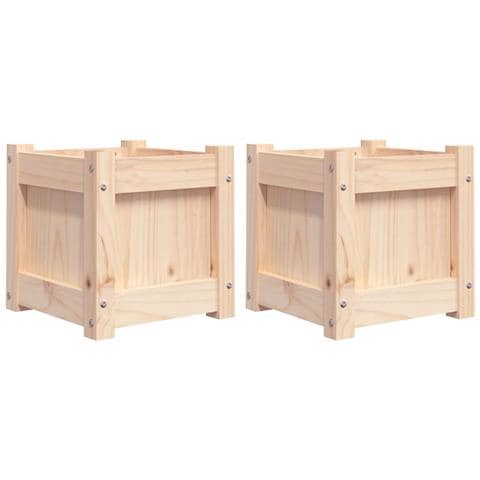 Fioriere Da Giardino 2 Pz In Legno Massello Di Pino - Foto 2